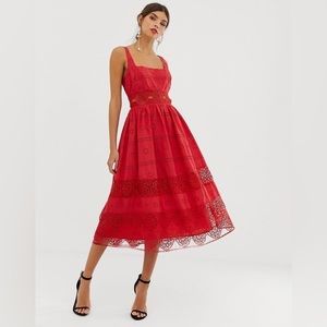 Embroidered lace inset Dress